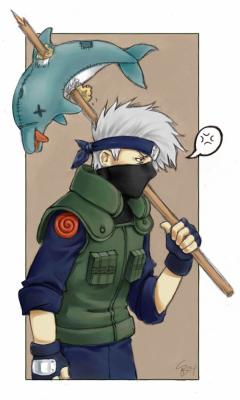 kakashi parle avec sa peluche